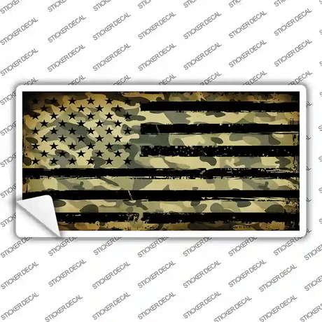 Camo American Flag Novelty Sticker Decal