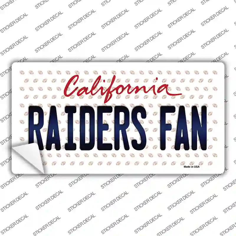 Raiders Fan California Novelty Sticker Decal