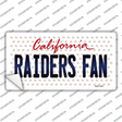 Raiders Fan California Novelty Sticker Decal