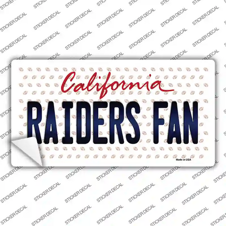 Raiders Fan California Novelty Sticker Decal