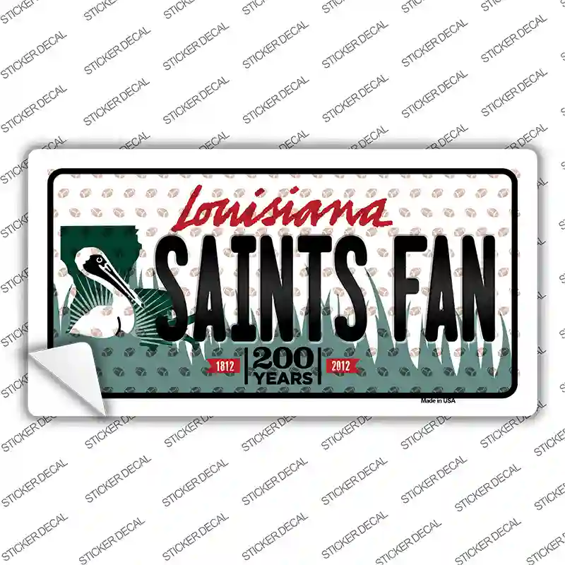 Saints Fan Louisiana Novelty Sticker Decal