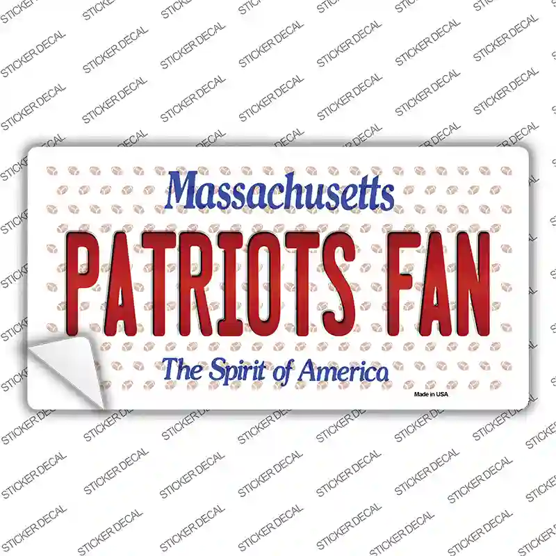 Patriots Fan Massachusetts Novelty Sticker Decal