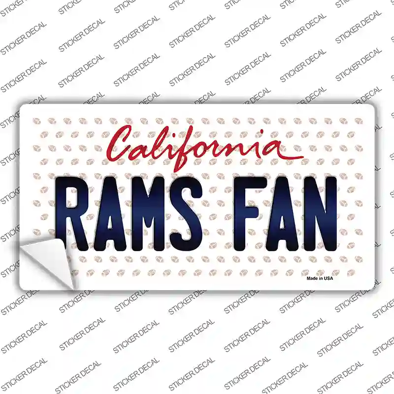 Rams Fan California Novelty Sticker Decal