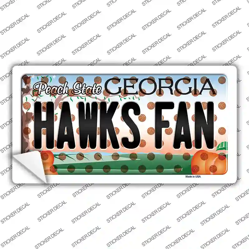 Hawks Fan Georgia Novelty Sticker Decal