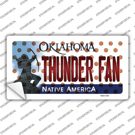 Thunder Fan Oklahoma Novelty Sticker Decal