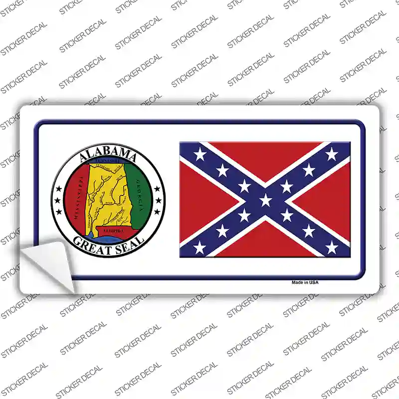 Confederate Flag Alabama Seal Novelty Sticker Decal