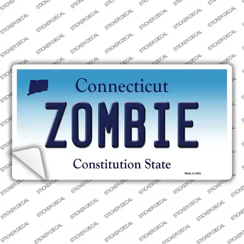 Zombie Connecticut Novelty Sticker Decal
