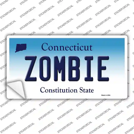 Zombie Connecticut Novelty Sticker Decal