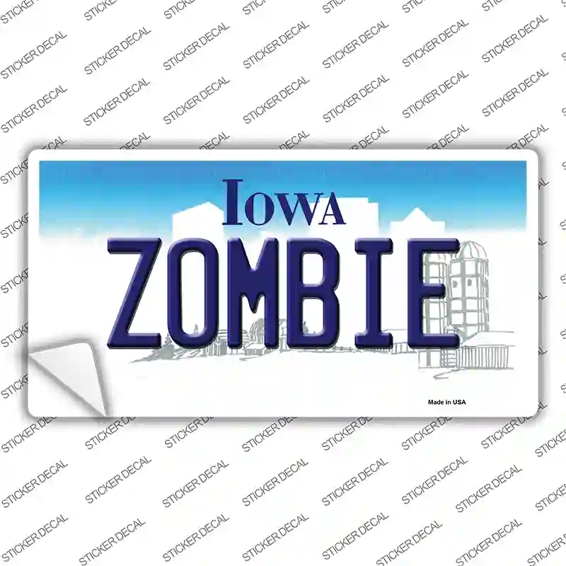 Zombie Iowa Novelty Sticker Decal