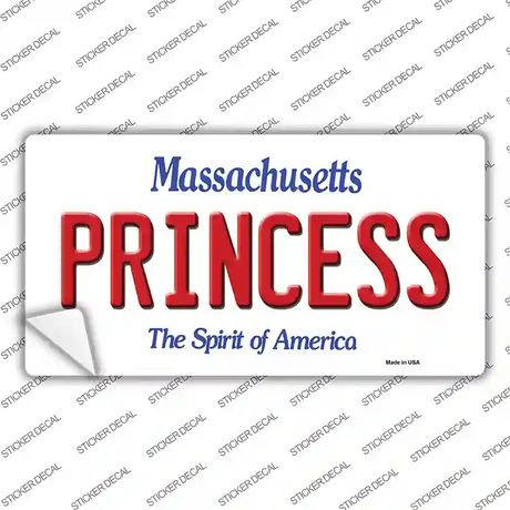 Princess Massachusetts Novelty Sticker Decal