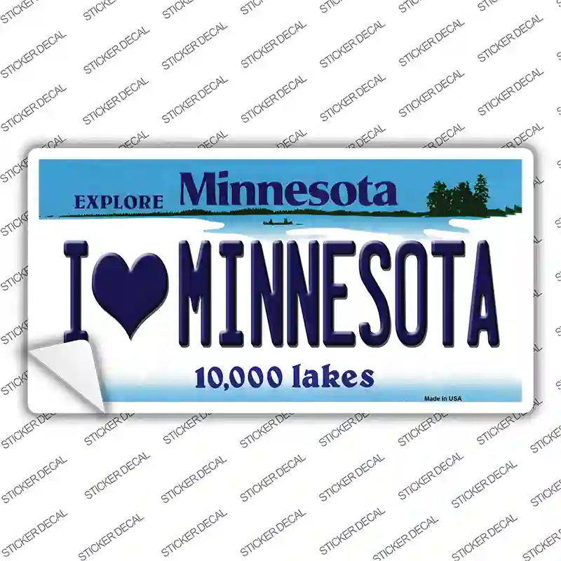 I Love Minnesota Novelty Sticker Decal