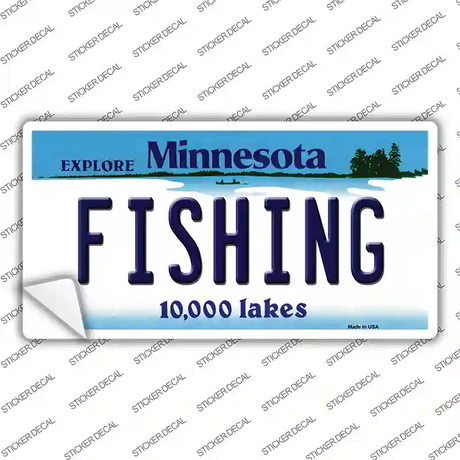 Fishing Minnesota State Novelty Sticker Decal