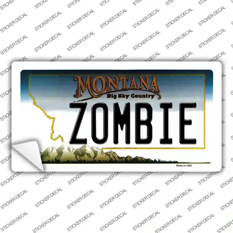 Zombie Montana State Novelty Sticker Decal