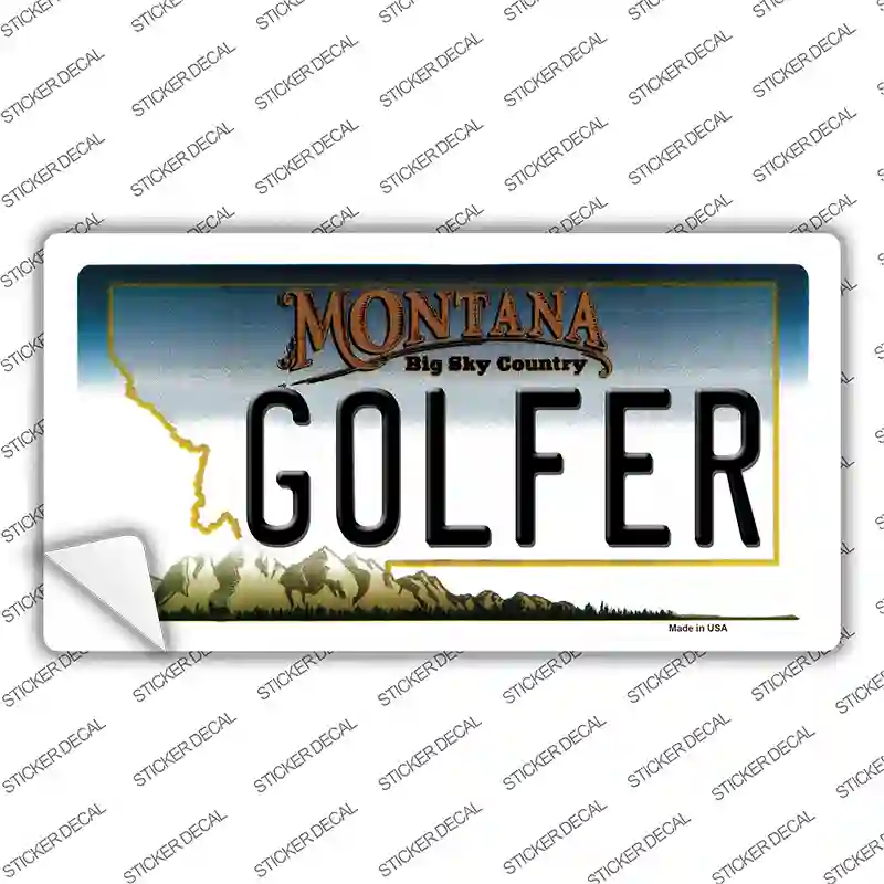 Golfer Montana State Novelty Sticker Decal