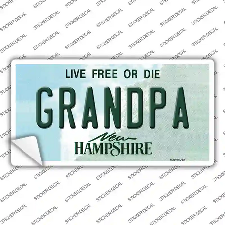 Grandpa New Hampshire State Novelty Sticker Decal