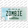 Zombie New Hampshire State Novelty Sticker Decal
