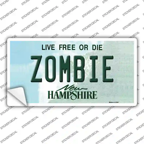 Zombie New Hampshire State Novelty Sticker Decal