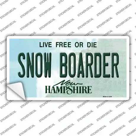 Snow Boarder New Hampshire State Novelty Sticker Decal