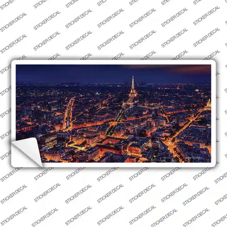 Paris At Night Eiffel Tower In Center Novelty Sticker Decal