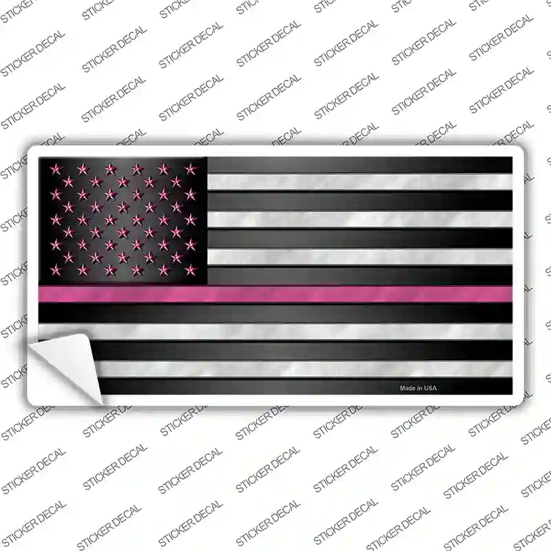 Thin Pink Line With Pink Stars Novelty Sticker Decal