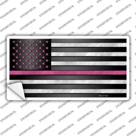 Thin Pink Line With Pink Stars Novelty Sticker Decal