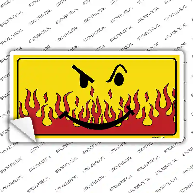 Smiley Flame Novelty Sticker Decal