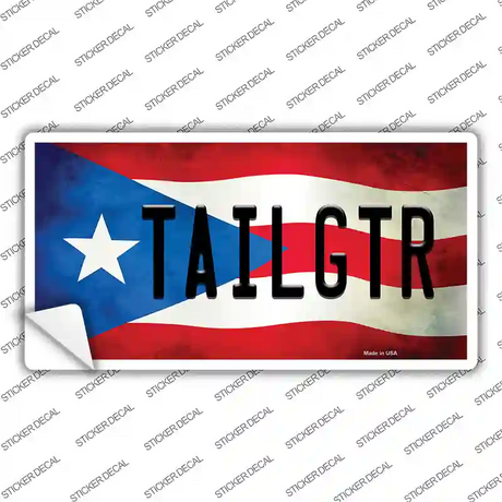 Tailgtr Puerto Rico Flag Novelty Sticker Decal
