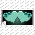 Hearts Over Roses In Mint Novelty Sticker Decal
