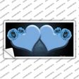 Hearts Over Roses In Light Blue Novelty Sticker Decal