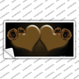 Hearts Over Roses In Brown Novelty Sticker Decal