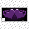 Hearts Over Roses In Purple Novelty Sticker Decal