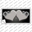Hearts Over Roses In Gray Novelty Sticker Decal