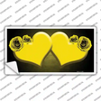 Hearts Over Roses In Yellow Novelty Sticker Decal