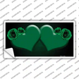 Hearts Over Roses In Green Novelty Sticker Decal