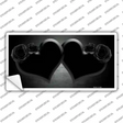 Hearts Over Roses In Black Novelty Sticker Decal
