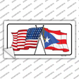 Puerto Rico Crossed US Flag Novelty Sticker Decal