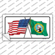 Washington Crossed US Flag Novelty Sticker Decal