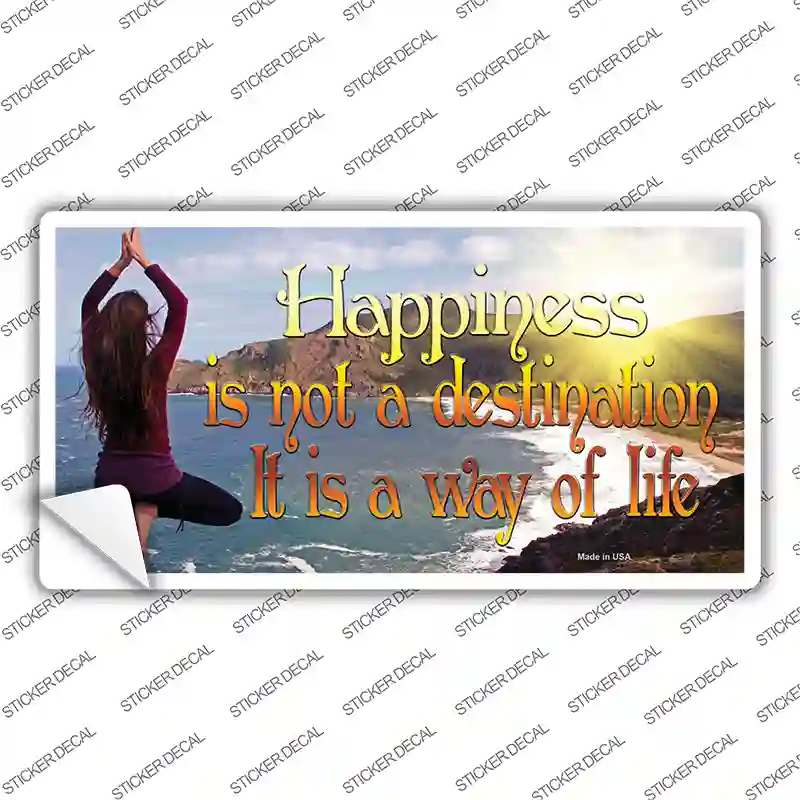 Happiness Way Of Life Yoga Novelty Sticker Decal