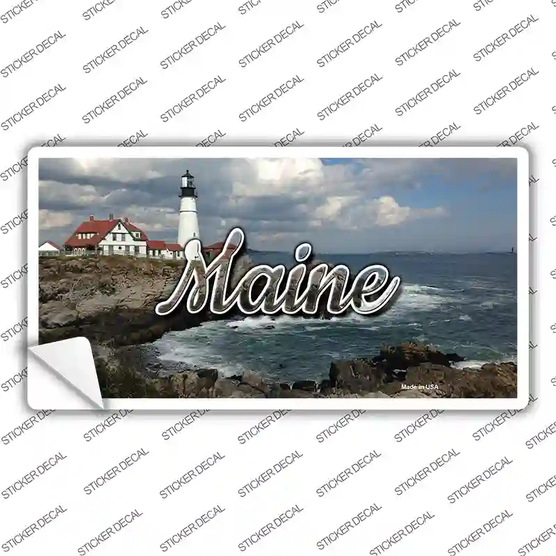 Maine Lighthouse Beach State Novelty Sticker Decal
