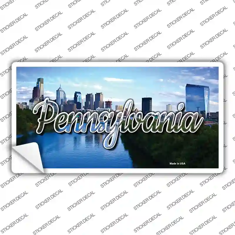 Pennsylvania Delaware City Skyline State Novelty Sticker Decal
