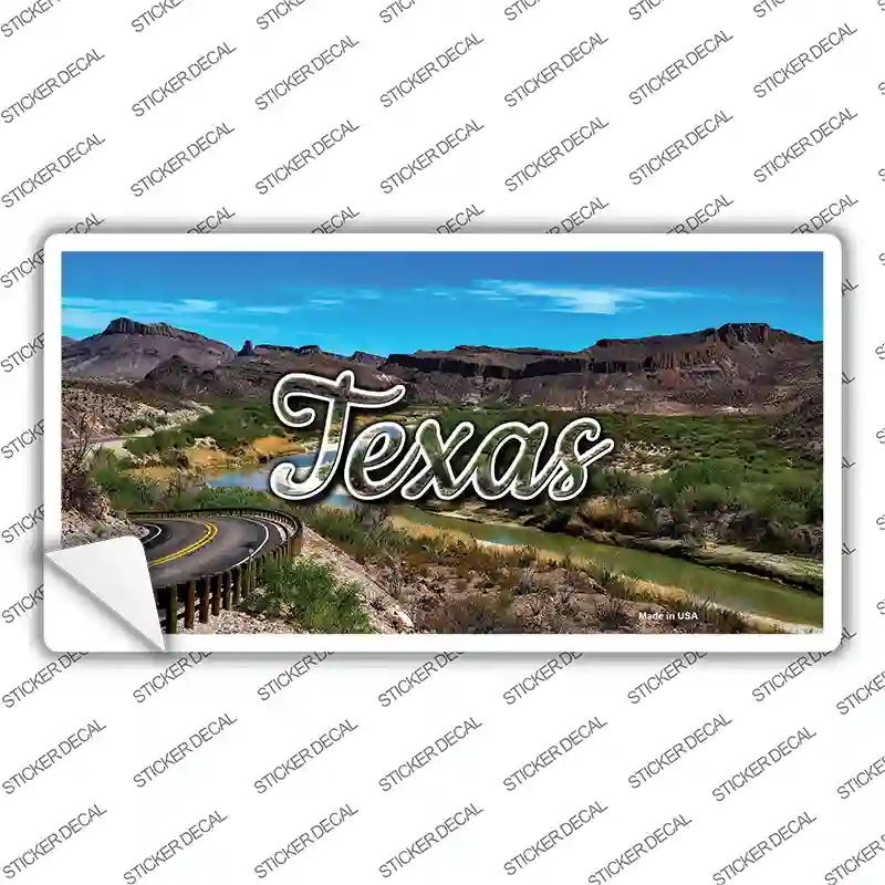 Texas Open Mountain Road State Novelty Sticker Decal