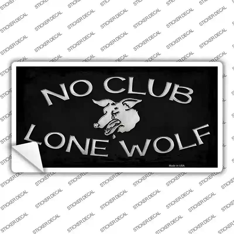 No Club Lone Wolf Novelty Sticker Decal