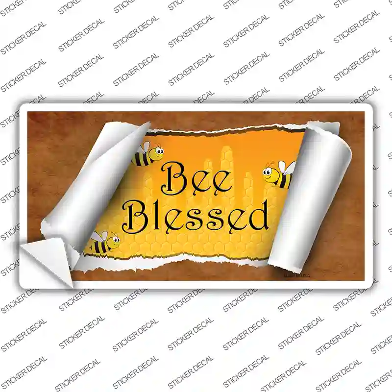 Bee Blessed Scroll Novelty Sticker Decal