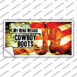 My Hero Wears Cowboy Boots Novelty Sticker Decal