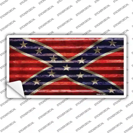 Corrugated Effect Confederate Flag Novelty Sticker Decal