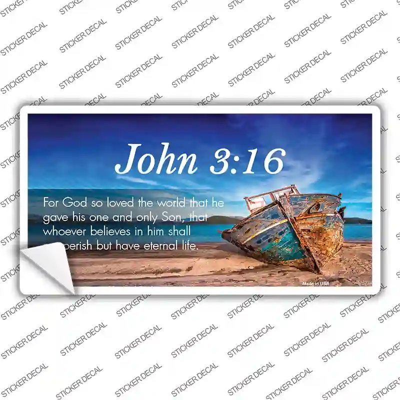 John 3 16 Beach Novelty Sticker Decal