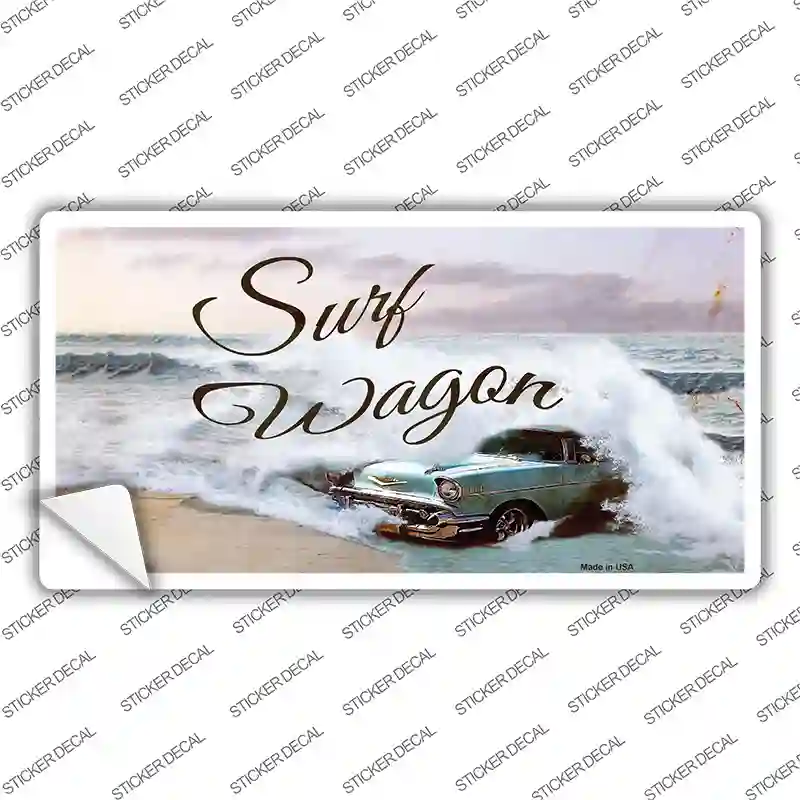 Surf Wagon Novelty Sticker Decal
