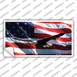 Soaring Eagle Flag Novelty Sticker Decal