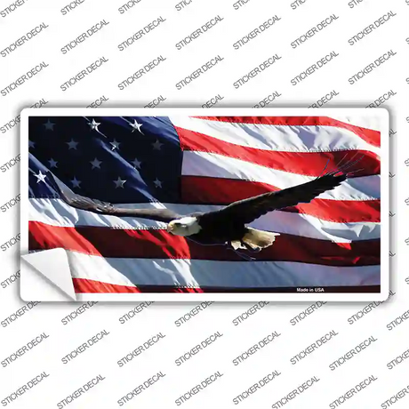 Soaring Eagle Flag Novelty Sticker Decal