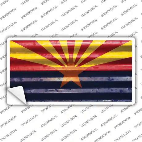 Arizona Corrugated Flag Novelty Sticker Decal